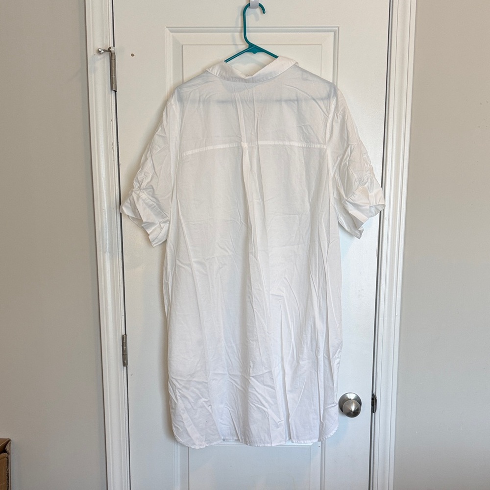 Old Navy White Short-Sleeve Shirt Dress - Picture 3 of 6